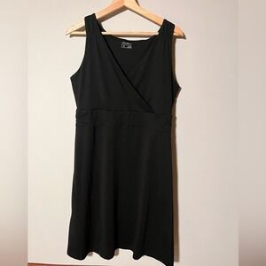 Eddie Bauer Casual Black Sleeveless Midi Dress | Women's Classic Versatile Style